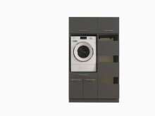 Waschmaschinenumbauschrank >LAUNDREEZY< in anthrazit - 117,5x200x67,5 (BxHxT)