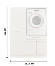 Waschmaschinenumbauschrank >LAUNDREEZY< in anthrazit - 117,5x162x67,5 (BxHxT)