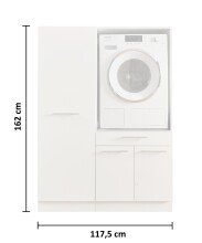 Waschmaschinenumbauschrank >LAUNDREEZY< in anthrazit - 117,5x162x67,5 (BxHxT)