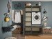 Waschmaschinenumbauschrank >LAUNDREEZY< in anthrazit - 117,5x200x67,5 (BxHxT)