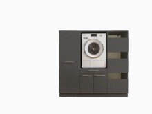 Waschmaschinenumbauschrank >LAUNDREEZY< in anthrazit - 167,5x162x67,5 (BxHxT)