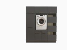 Waschmaschinenumbauschrank >LAUNDREEZY< in anthrazit - 167,5x200x67,5 (BxHxT)