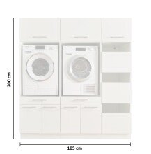 Waschmaschinenumbauschrank >LAUNDREEZY< in anthrazit - 185x200x67,5 (BxHxT)