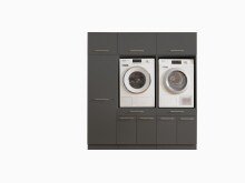 Waschmaschinenumbauschrank >LAUNDREEZY< in anthrazit - 185x200x67,5 (BxHxT)