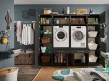 Waschmaschinenumbauschrank >LAUNDREEZY< in anthrazit - 235x200x67,5 (BxHxT)