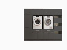 Waschmaschinenumbauschrank >LAUNDREEZY< in anthrazit - 235x200x67,5 (BxHxT)