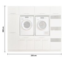 Waschmaschinenumbauschrank >LAUNDREEZY< in anthrazit - 235x200x67,5 (BxHxT)