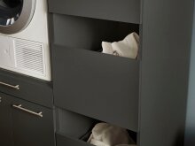 Waschmaschinenumbauschrank >LAUNDREEZY< in anthrazit - 117,5x200x67,5 (BxHxT)