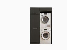 Waschmaschinenumbauschrank >LAUNDREEZY< in anthrazit - 117,5x200x67,5 (BxHxT)