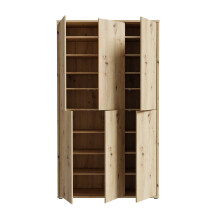 Schuhschrank >Alanna< in Artisan Eiche Dekor - 109,2x191,9x34,9cm (BxHxT)