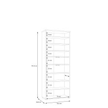 Schuhschrank >Alanna< in Salbei - 74,5x191,9x34,9cm (BxHxT)