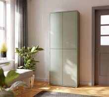 Schuhschrank >Alanna< in Salbei - 74,5x191,9x34,9cm...