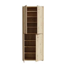 Schuhschrank >Alanna< in Artisan Eiche Dekor - 74,5x191,9x34,9cm (BxHxT)