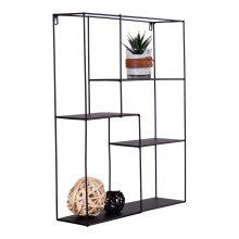 Wandregal >Mons< in Schwarz, Metall - 40,5x50x10,5cm (BxHxT)