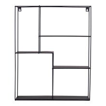 Wandregal >Mons< in Schwarz, Metall - 40,5x50x10,5cm (BxHxT)