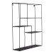 Wandregal >Mons< in Schwarz, Metall - 40,5x50x10,5cm (BxHxT)