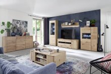 Couchtisch >BUFFALO< in Asteiche Bianco aus Echtholzfurnier - 115x70x44 (LxBxH)