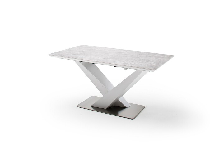 Esstisch >ACTOR< in MDF matt weiß lackiert / Keramik - 160x90x76x3 (LxBxHxT)