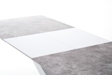 Esstisch >ACTOR< in MDF matt weiß lackiert / Keramik - 160x90x76x3 (LxBxHxT)