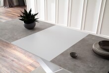 Esstisch >ACTOR< in MDF matt weiß lackiert / Keramik - 160x90x76x3 (LxBxHxT)