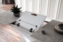 Esstisch >ACTOR< in MDF matt weiß lackiert / Keramik - 160x90x76x3 (LxBxHxT)