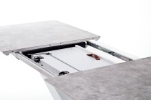 Esstisch >ACTOR< in MDF matt weiß lackiert / Keramik - 160x90x76x3 (LxBxHxT)