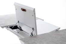 Esstisch >ACTOR< in MDF matt weiß lackiert / Keramik - 160x90x76x3 (LxBxHxT)