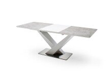 Esstisch >ACTOR< in MDF matt weiß lackiert / Keramik - 160x90x76x3 (LxBxHxT)