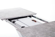 Esstisch >ACTOR< in MDF matt weiß lackiert / Keramik - 160x90x76x3 (LxBxHxT)