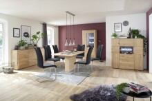 Esstisch >BUFFALO< in Asteiche Bianco - 160x90x78 (LxBxH)