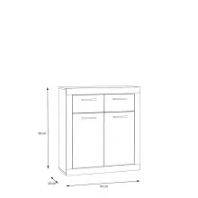 Kommode >La Serena< in Artisan Eiche - 83,2x91,5x34cm (BxHxT)