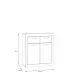 Kommode >La Serena< in Artisan Eiche - 83,2x91,5x34cm (BxHxT)