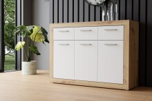 Kommode >La Serena< in Artisan Eiche - 117,9x91,5x34cm (BxHxT)