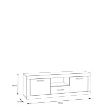 Lowboard >La Serena< in Artisan Eiche - 147,8x49,9x41cm (BxHxT)