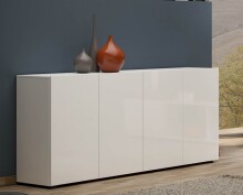Sideboard >Mister< in weiss, Lack Hochglanz -...