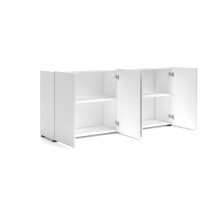 Sideboard >Mister< in weiss, Lack Hochglanz - 180x80x38cm (BxHxT)