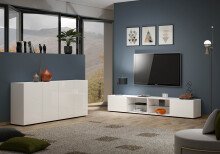 Sideboard >Mister< in weiss, Lack Hochglanz - 180x80x38cm (BxHxT)