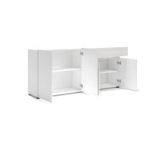 Sideboard >Mister< in weiss, Lack Hochglanz - 180x80x38cm (BxHxT)