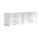 Sideboard >Mister< in weiss, Lack Hochglanz - 225x80x38cm (BxHxT)