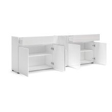 Sideboard >Mister< in weiss, Lack Hochglanz - 225x80x38cm (BxHxT)