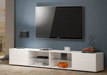 Lowboard >Mister< in weiss, Lack Hochglanz - 225x40x38cm (BxHxT)