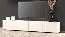 Lowboard >Mister< in weiss, Lack Hochglanz - 225x40x38cm (BxHxT)