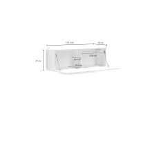Hängeschrank >Mister< in weiss, Lack Hochglanz - 113x38x30cm (BxHxT)