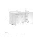 Sideboard >Mister< in weiss, Lack Hochglanz - 135x80x38cm (BxHxT)