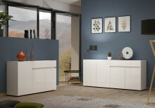 Sideboard >Mister< in weiss, Lack Hochglanz - 135x80x38cm (BxHxT)