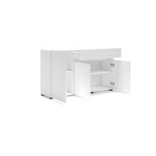 Sideboard >Mister< in weiss, Lack Hochglanz - 135x80x38cm (BxHxT)