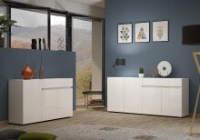 Sideboard >Mister< in weiss, Lack Hochglanz - 135x80x38cm (BxHxT)