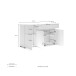 Sideboard >Mister< in weiss, Lack Hochglanz - 135x80x38cm (BxHxT)