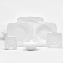 Kombiservice Geschirr-Set Celebration (50-tlg), 6 Personen, Porzellan, Service, weiß, außergewöhnliche Geometrie