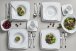 Kombiservice Geschirr-Set Celebration (50-tlg), 6 Personen, Porzellan, Service, weiß, außergewöhnliche Geometrie